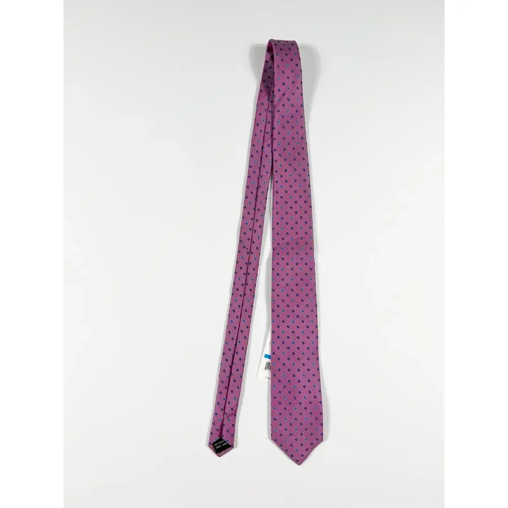 NEW XMI Geometric Square Print Pink Blue Necktie 50” boys